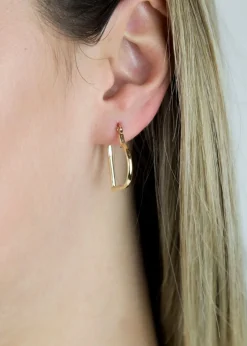 Golden Moments 9ct Yellow Gold Heart-Shaped Hoop Earrings