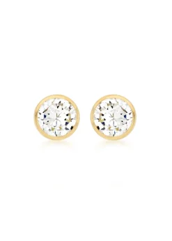 Golden Moments 9ct Yellow Gold CZ Round Stud Earrings
