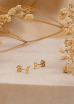 Golden Moments 9ct Yellow Gold 'F' Initial Stud Earrings