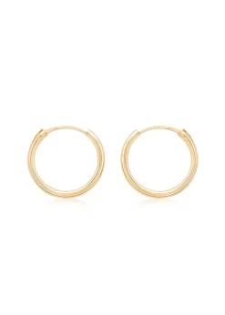 Golden Moments 9ct Yellow Gold  Tube Sleeper Hoop Earrings