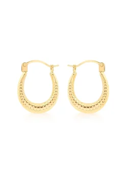 Golden Moments 9ct Yellow Gold Mini Patterned Hoops