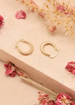 Golden Moments 9ct Yellow Gold Mini Patterned Hoops
