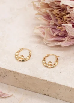 Golden Moments 9ct Yellow Gold Claddagh Hoops