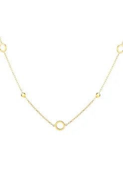 Golden Moments 9ct Yellow Gold 6.5m Circle & 3mm Bead Necklace