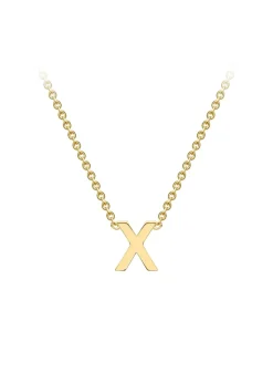 Golden Moments 9ct Yellow Gold Mini 'X' Initial Necklace