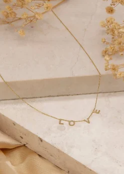 Golden Moments 9ct Yellow Gold 'Love' Necklace