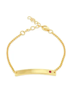Golden Moments Gold Plated ID Bar July Birthstone CZ Bracelet
