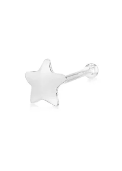 Golden Moments Sterling Silver Polished Star Nose Stud