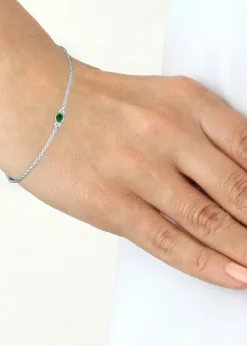 Golden Moments Sterling Silver CZ May Birthstone Bracelet