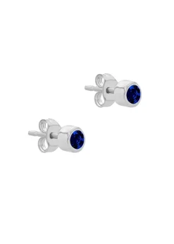 Golden Moments Sterling Silver CZ September Birthstone Stud Earrings