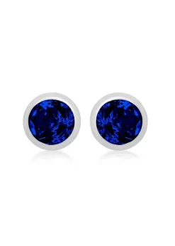 Golden Moments Sterling Silver CZ September Birthstone Stud Earrings