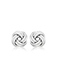 Golden Moments Sterling Silver Large Double-Knot Stud Earrings