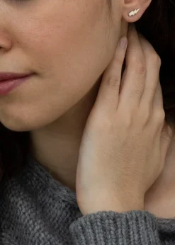 Golden Moments Sterling Silver Lightning Bolt Stud Earrings