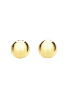 Golden Moments Sterling Silver Yellow Gold Plated Ball Studs (6mm)