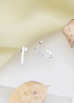 Golden Moments Sterling Silver Diamond Heart Stud Earrings