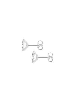 Golden Moments Sterling Silver Square Pink CZ Stud Earrings