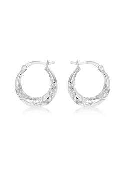 Golden Moments Sterling Silver Rope Hoop Earrings