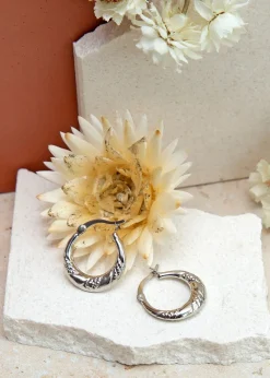 Golden Moments Sterling Silver Rope Hoop Earrings