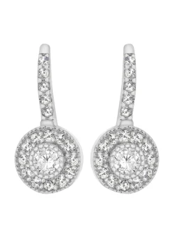Golden Moments Sterling Silver CZ Lever Back Earrings