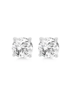 Golden Moments Sterling Silver CZ  Stud Earrings