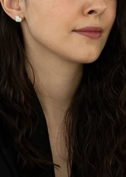 Golden Moments Sterling Silver CZ Polished 'Heart' Stud Earrings