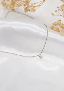 Golden Moments Sterling Silver 'B' Initial  Necklace