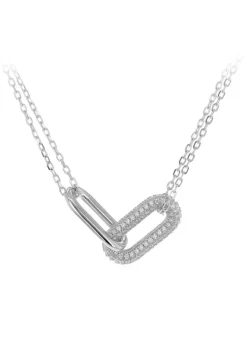 Golden Moments Sterling Silver Diamond 'P' Initial Necklace