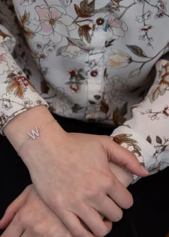 Golden Moments Sterling Silver CZ 'D' Initial Bracelet