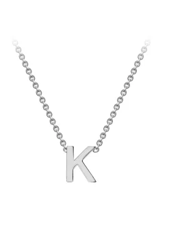 Golden Moments Sterling Silver 'K' Initial  Necklace