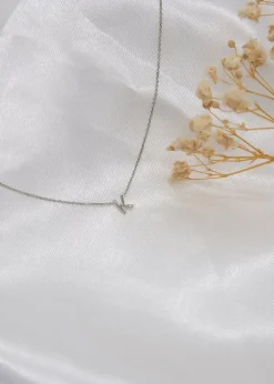 Golden Moments Sterling Silver 'K' Initial  Necklace