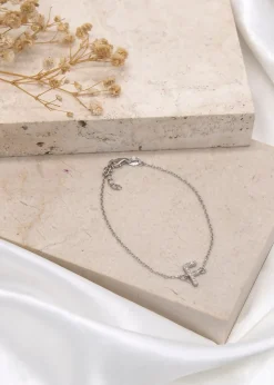 Golden Moments Sterling Silver Diamond 'W' Initial Necklace