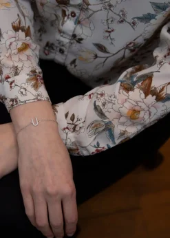 Golden Moments Sterling Silver Diamond 'I' Initial Necklace