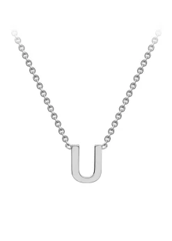 Golden Moments Sterling Silver 'F' Initial  Necklace