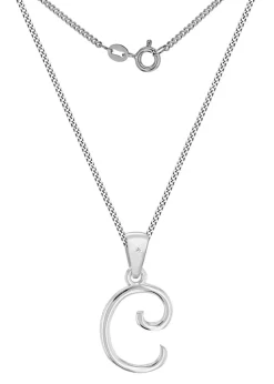 Golden Moments Sterling Silver Diamond 'X' Initial Necklace