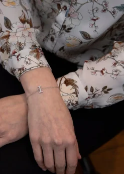 Golden Moments Sterling Silver Diamond 'T' Initial Necklace