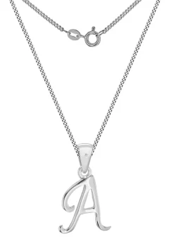 Golden Moments Sterling Silver Diamond 'A' Initial Necklace