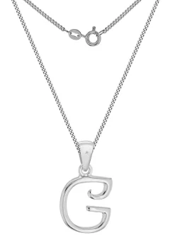 Golden Moments Sterling Silver Diamond 'G' Initial Necklace