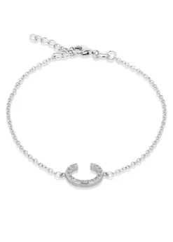 Golden Moments Sterling Silver Diamond 'M' Initial Necklace