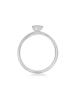 Golden Moments Sterling Silver Blue Rectangle CZ Band Ring