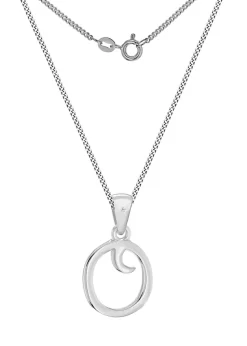 Golden Moments Sterling Silver Diamond 'O' Initial Necklace