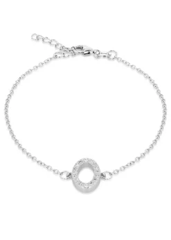 Golden Moments Sterling Silver Rectangle White CZ Ring