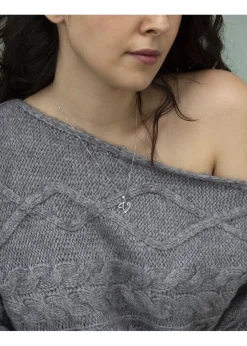 Golden Moments Sterling Silver Diamond 'V' Initial Necklace