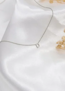 Golden Moments Sterling Silver 'D' Initial  Necklace