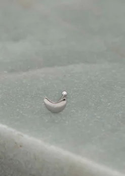 Golden Moments Sterling Silver Polished Moon Nose Stud