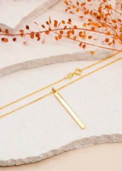 Golden Moments Yellow Gold Plated Vertical Bar Necklace