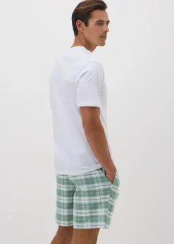 Green Check Woven Shorts