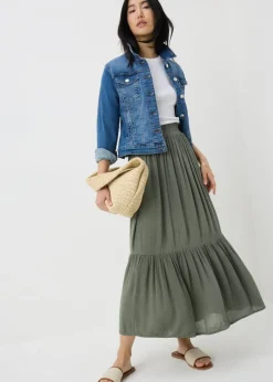 Green Cheesecloth Maxi Skirt