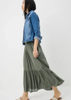 Green Cheesecloth Maxi Skirt