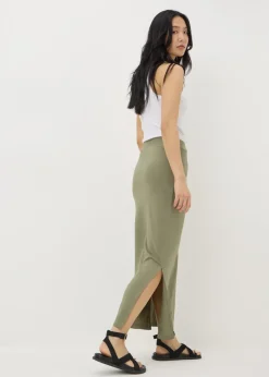 Green Jersey Maxi Skirt