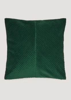 Green Pleated Velvet Cushion